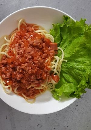 Hình của món Mỳ ý sốt cà chua.