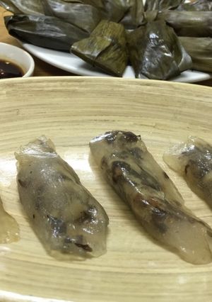 Hình của món Bánh bột lọc gói chay.
