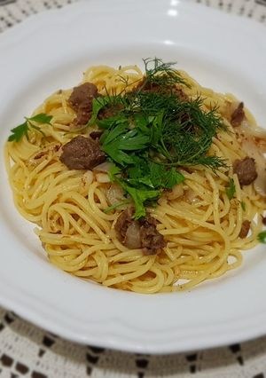 A picture of Romantic times Meat Spaghetti #mycookbook.