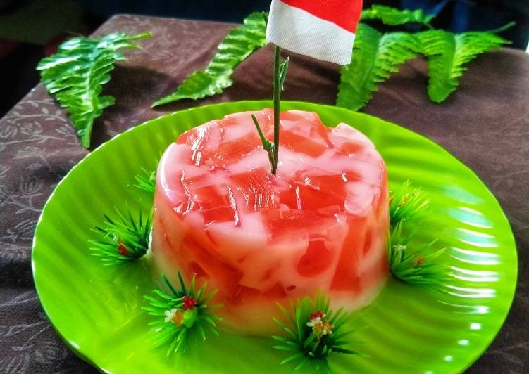 Resep Puding Mozaik Merah Putih 🇮🇩, Enak