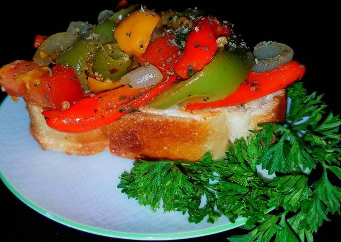Simple Way to Make Favorite Mike&#39;s Garden Peperonata On Toasted French Bread