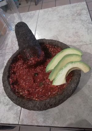 Una foto de Salsa de chiles rojos con ajonjolí