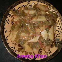 A picture of Alo Shimla mirch (without onion) recipe.