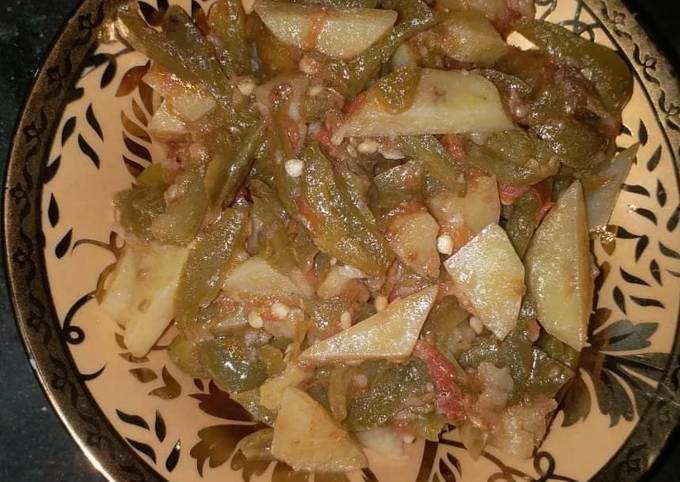Alo Shimla mirch (without onion) recipe