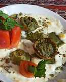 Spinach Corn Ravioli in white sauce