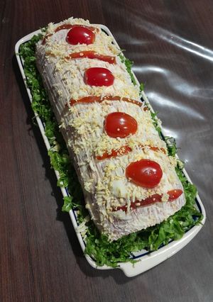 Una foto de Pionono de jamón y queso