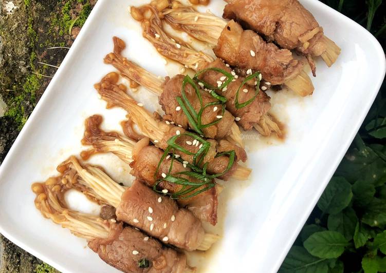 Resep Terbaru Beef Enoki Roll Saus Teriyaki Nikmat Lezat