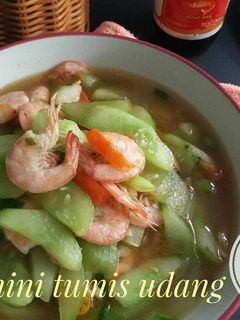 Foto resep 2. Zucchini tumis udang