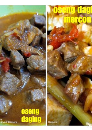 Foto resep Oseng daging dan oseng daging mercon