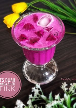 Foto resep 305. Es Buah Naga Susu Pink