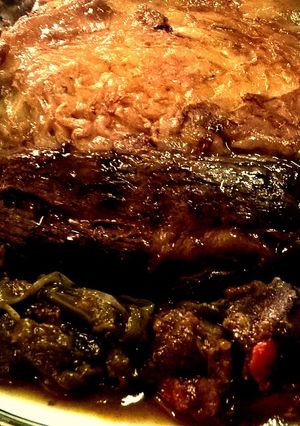 Una foto de Colita de cuadril al horno con verduras en reducción de aceto balsámico y vinagre de arroz