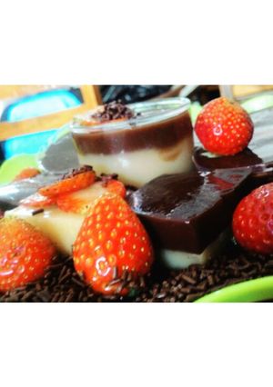 Foto resep Puding Tape Singkong lapis coklat