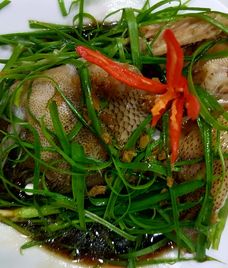 cá bống mú hấp hồng kông