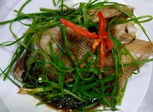 Hình của món Cá Bống Mú Hấp Kiểu Hongkong.