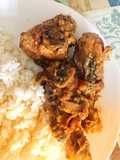 Delicioso Pollo guisado con champiñones! Para compartir en Navidad 🎄