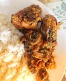 Delicioso Pollo guisado con champiñones! Para compartir en Navidad 🎄