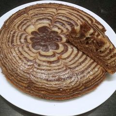A picture of Tawa Baked Zebra Cake.