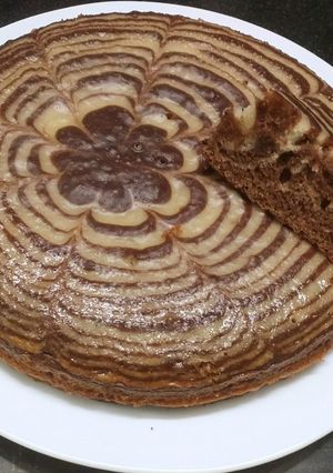 A picture of Tawa Baked Zebra Cake.