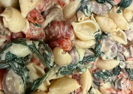 Boursin & shells one pot pasta