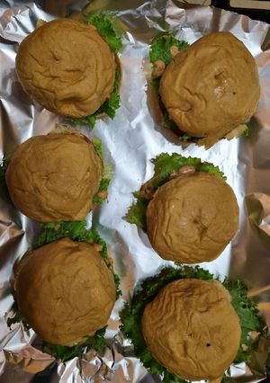 A picture of Homemade burger.