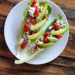 BLTA Chicken Salad Lettuce Boats A picture of BLTA Chicken Salad Lettuce Boats.