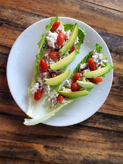 A picture of BLTA Chicken Salad Lettuce Boats.