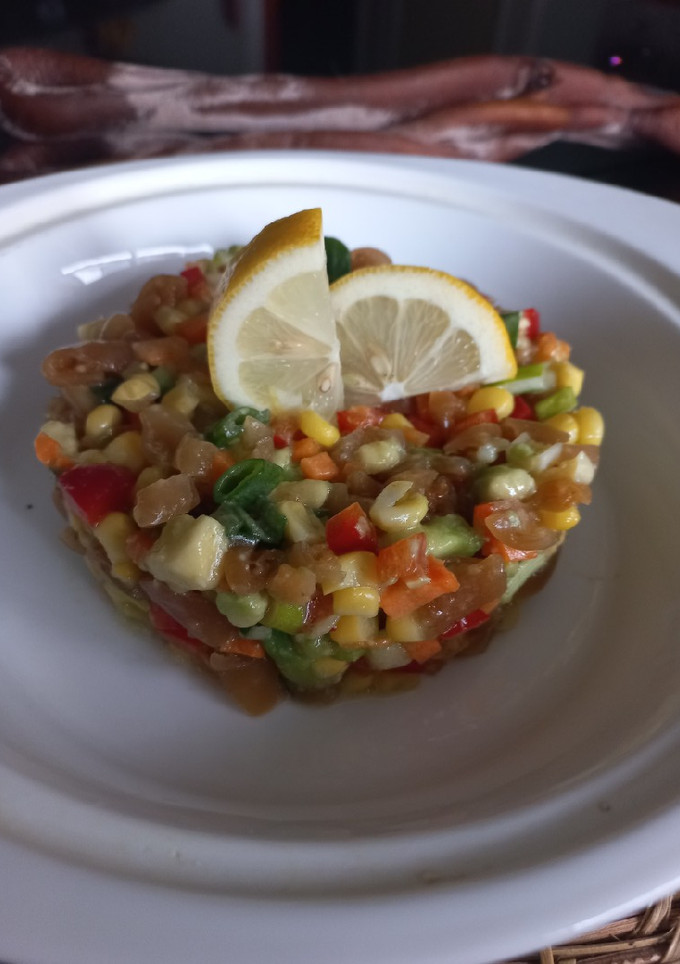 Una foto de Timbal de cochayuyo y verduras