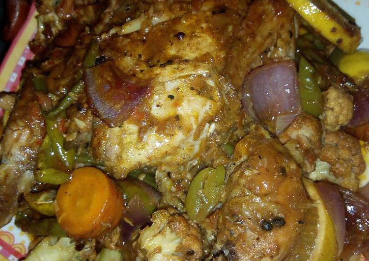 Cauliflower baked chicken