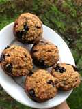 Muffins de avena y harina integral con Arándanos