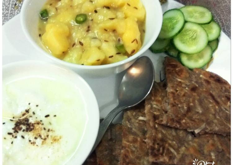 Jeera aloo with Mooli ka Paratha