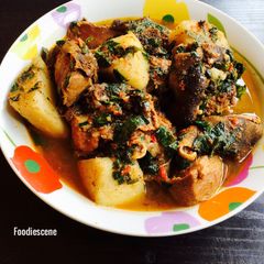 A picture of Ukodo(Yam Pepper Soup).