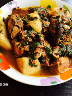 A picture of Ukodo(Yam Pepper Soup).