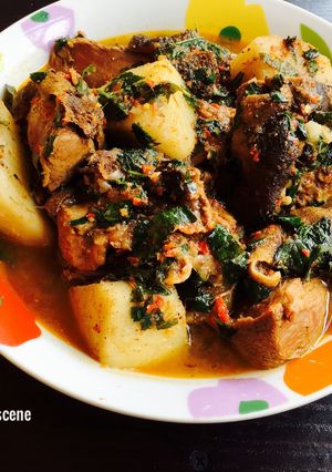 A picture of Ukodo(Yam Pepper Soup).