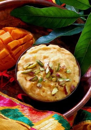A picture of Aamrakhand / Mango Shrikhand.