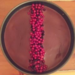 A picture of Vegan Chocolate Berry Cake.