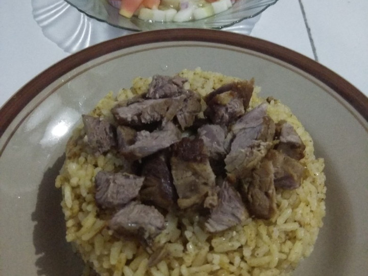 Anti Ribet, Bikin Nasi Kebuli daging kambing Rice Cooker Untuk Pemula