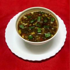 A picture of Hot and sour soup.