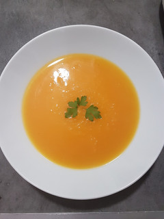 Una foto de Crema de calabaza vegana