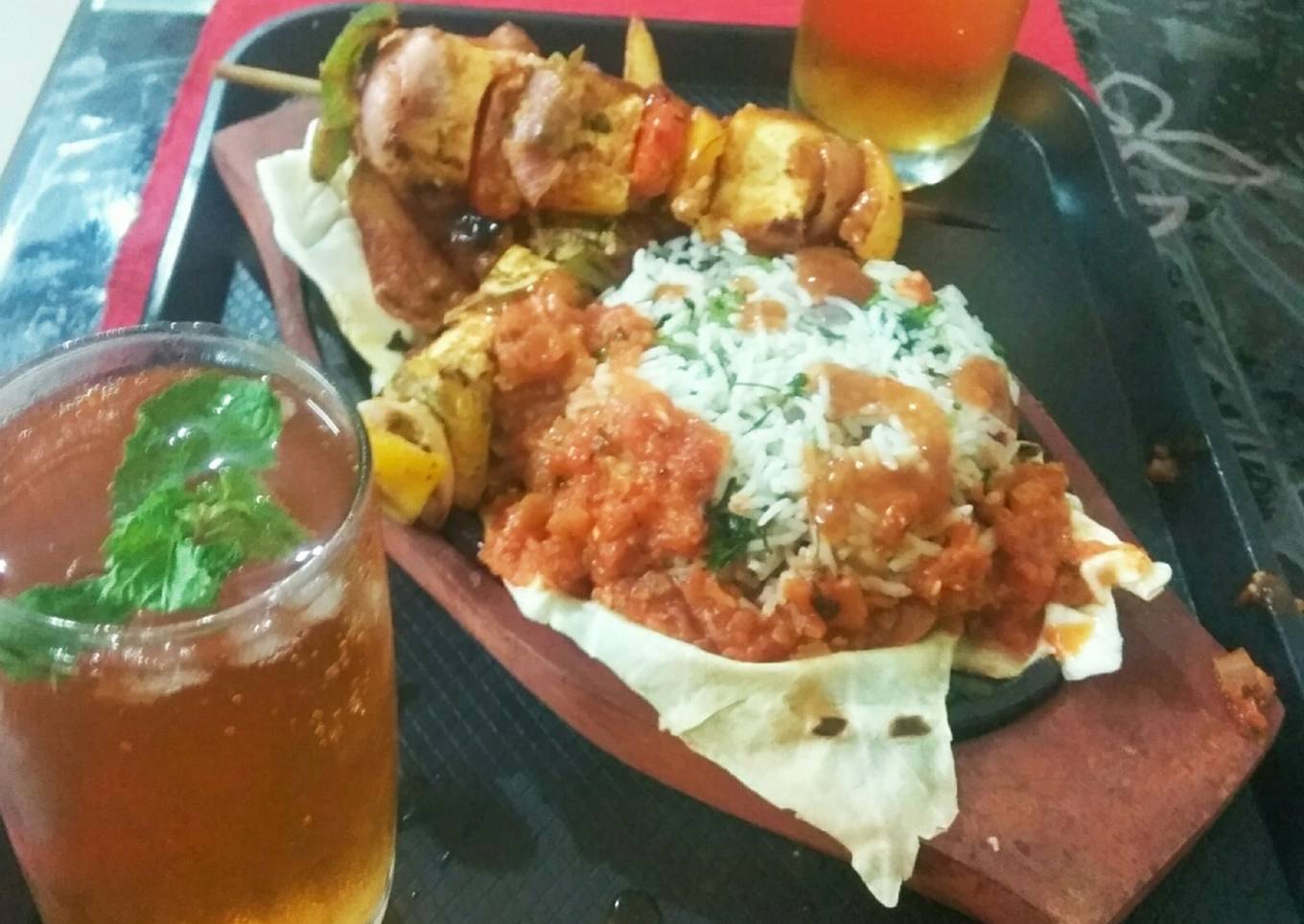Paneer tikka sizzler