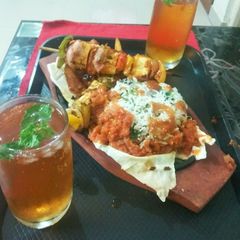 Paneer tikka sizzler A picture of Paneer tikka sizzler.