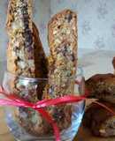 Candied peels dark choc almond & coconut Biscotti (without eggs)