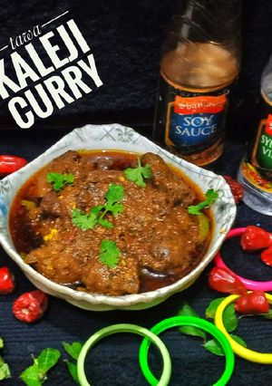 A picture of Chicken kaleji curry.