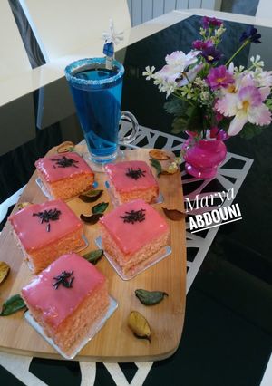 صورة لوصفة كيكة بالفلان والياغورت 🍰🍓🍰🍓