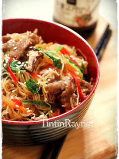 Foto resep Japchae with Beef Korean Noodle,aka Soun Ala Korea pake Vermiceli aja