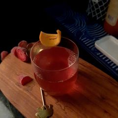 Strawberry clementine hot toddy A picture of Strawberry clementine hot toddy.