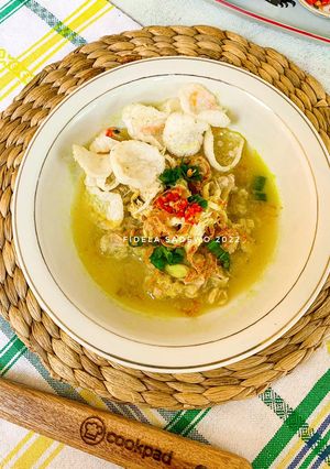 Foto resep Bubur Ayam Oat Kuah Kuning