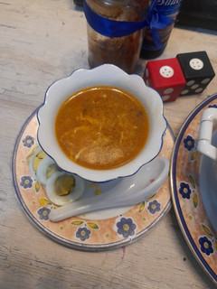 A picture of Schezwan soup.
