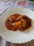 Pez espada con tomate frito y gambas