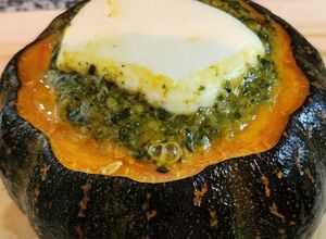 Una foto de Zapallo de cabutia relleno