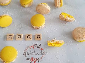 Une photo de Macarons coco mango